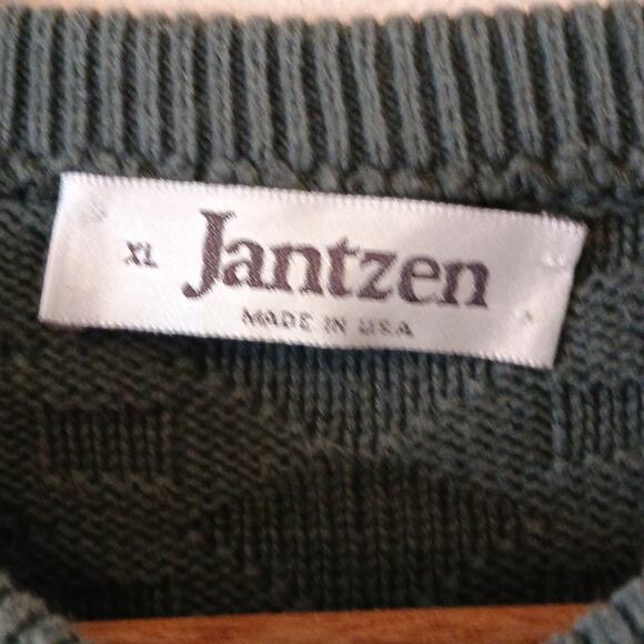 Vintage Jantzen Green Sweater Geometric Print - Picture 3 of 4